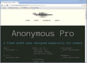 anonymous-pro web page